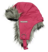 Růžová šusťáková zateplená beranice s kožešinou