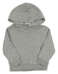 Šedá melírovaná mikina s kapucí H&M