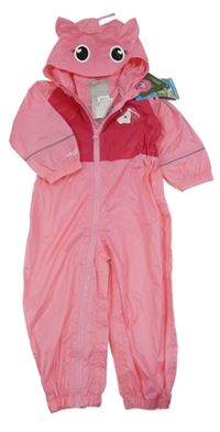 Nové - růžová šusťáková funkční jarní kombinéza s kapucí - jednorožec Regatta