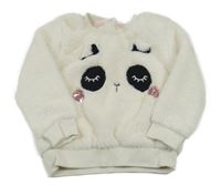 Smetanová kožešinová mikina s pandou Nutmeg