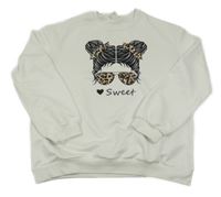 Bílá mikina s dívkou shein