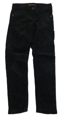 Černé skinny sametové kalhoty 