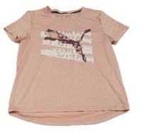 Světlerůžové sportovní funkční tričko s logem Puma