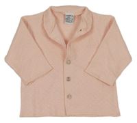 Světlerůžová propínací lehká mikina s límečkem 