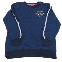 Tmavomodro-černá melírovaná mikina s číslem C&A