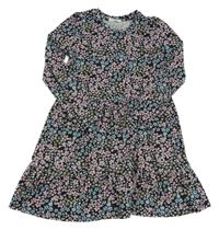 Černo-růžové květované šaty Primark