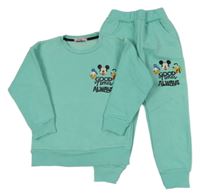 2 set - zelená mikina s Mickeym a kamarády + tepláky 