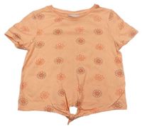 Broskvové květované tričko Matalan