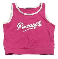 Růžový crop top s nápisem Primark