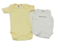 2set - 2x body - žluté + bílé s nápisem 