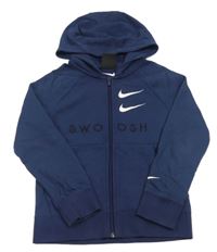 Tmavomodrá propínací mikina s logem a kapucí Nike