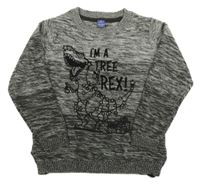 Šedo-tmavošedý melírovaný ombré svetr s dinem Dopodopo