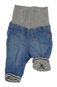 Světlemodro-šedé lehké cuff podšité rifle s úpletovým pasem S. Oliver