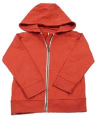 Červená propínací mikina s kapucí Urban