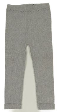 Šedé žebrované úpletové tepláky Primark