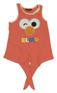 Růžový top s nápisem a vázáním - Elmo 