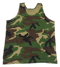 Zeleno-hnědo-černé army tílko 