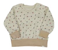 Bílo-béžová květovaná mikina Primark