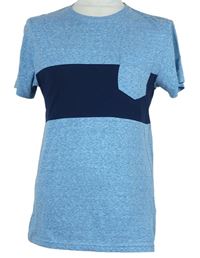 Pánské světlemodro-tmavomodré melírované tričko Primark 