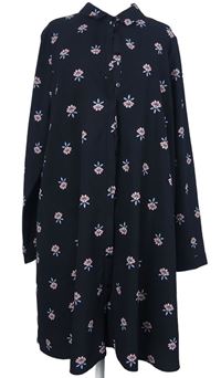 Dámské černé květované košilové šaty Dorothy Perkins