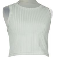 Dámský šedý žebrovaný crop top Shein 