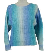 Dámský modrý tónovaný crop svetr Shein 