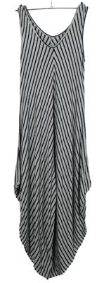 Dámský šedo-tmavomodrý pruhovaný culottes overal  