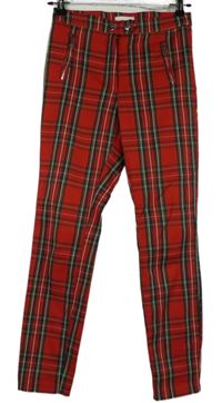 Dámské červeno-zelené kostkované tregíny H&M