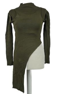 Nové - Dámská khaki asymestrická svetrová tunika Zara 