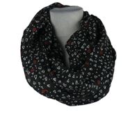 Dámská černá srdíčkovaná límcová šála 