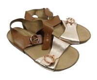 Dámské růžovozlato-hnědé kožené sandály Hotter vel. 40