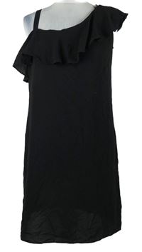 Dámské černé asymetrické šaty s volánem C&A