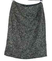 Dámská šedo-tmavošedá melírovaná vlněná sukně 