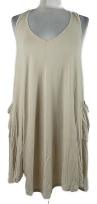 Dámská béžová šatová tunika s kapsami Miso 