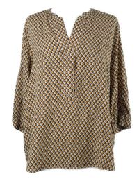 Dámská hnědo-oranžová vzorovaná halenka Sa.hara 