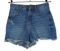 Dámské modré riflové roztřepené kraťasy Primark vel. 32