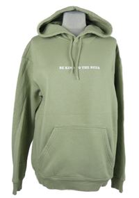 Pánská světlekhaki mikina s nápisy a kapucí H&M