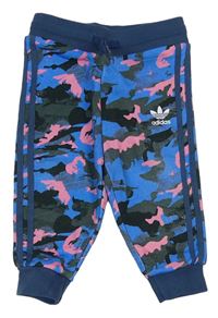 Modro-růžové army tepláky s logem Adidas