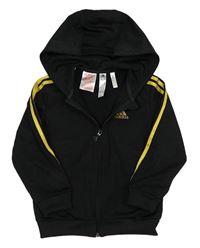 Černá sportovní propínací mikina s logem a kapucí Adidas