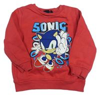 Červená mikina se Sonicem zn. Primark