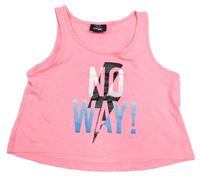 Neonově růžový crop top s nápisem zn. Page one young