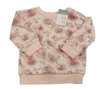Světlerůžová květinová mikina Primark