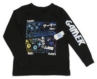 Nové - Černé triko s potiskem Matalan 