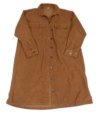 Hnědé manšestrové propínací šaty Next