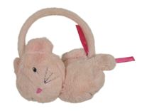 Růžové chlupaté klapky na uši- myška