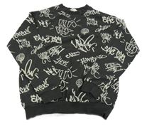 Černá mikina s nápisy H&M