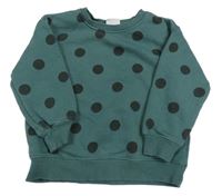 Smaragdová puntíkatá mikina Zara