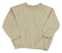 Světlebéžová oversize mikina s výšivkou Next