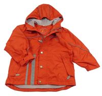 Červená šusťáková jarní bunda s kapucí 