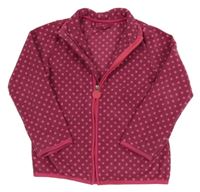 Vínová puntíkatá fleecová propíncí mikina TCM